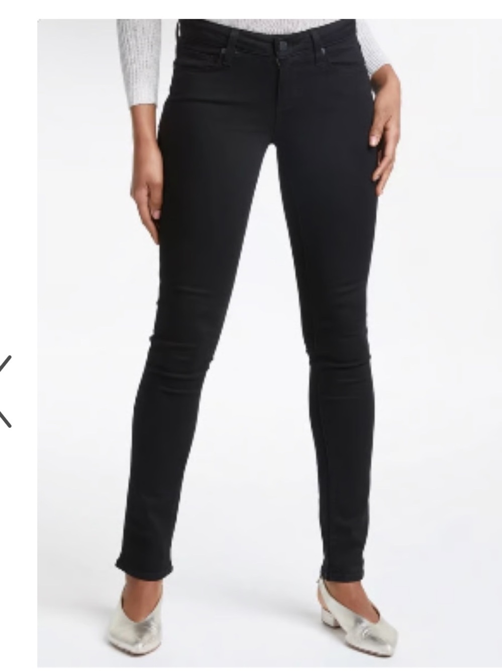 PAIGE Skyline Black Mid-Rise Skinny Jeans-Size 27